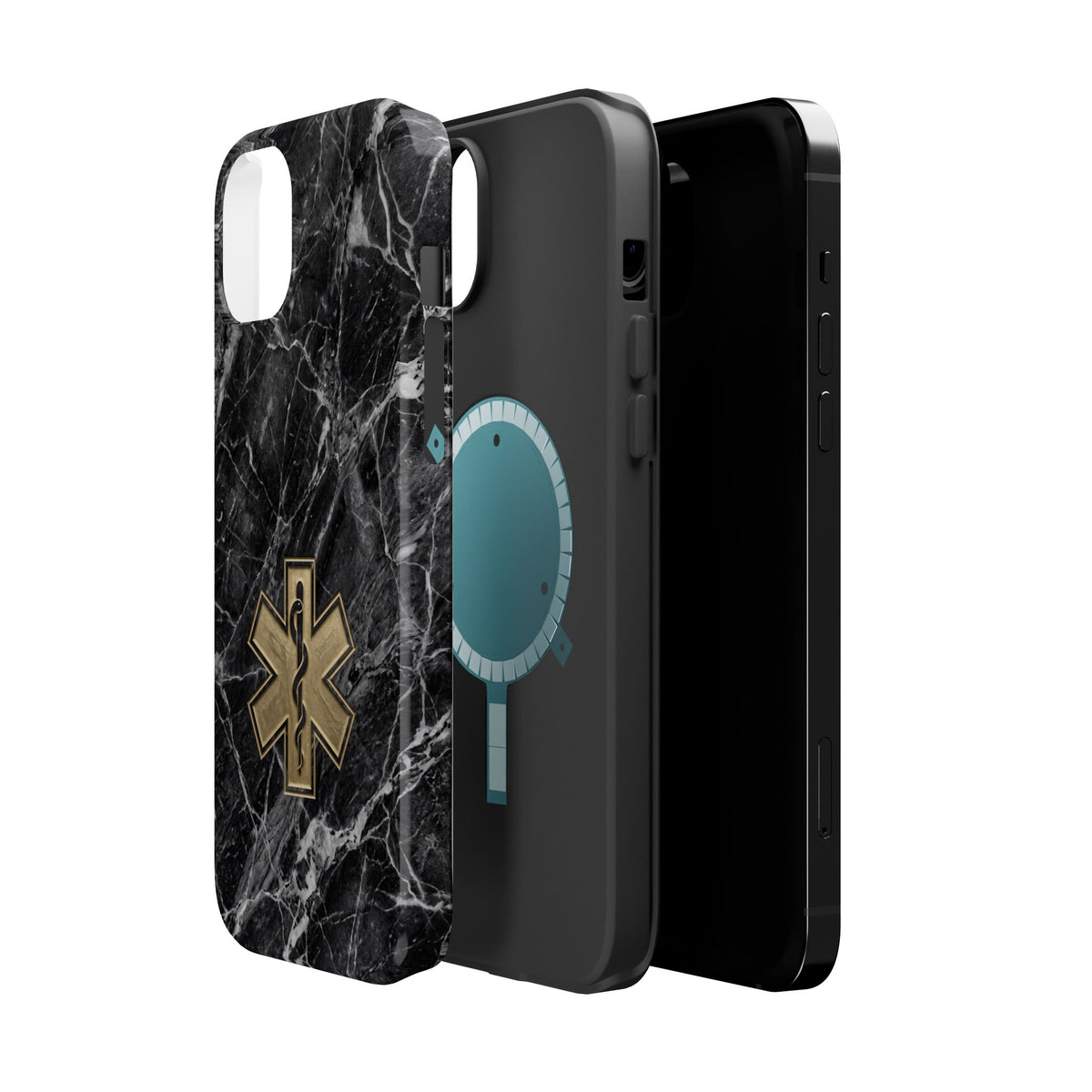 Paramedic/EMT Marble Phone Case — Magnetic Wireless Charging Cover