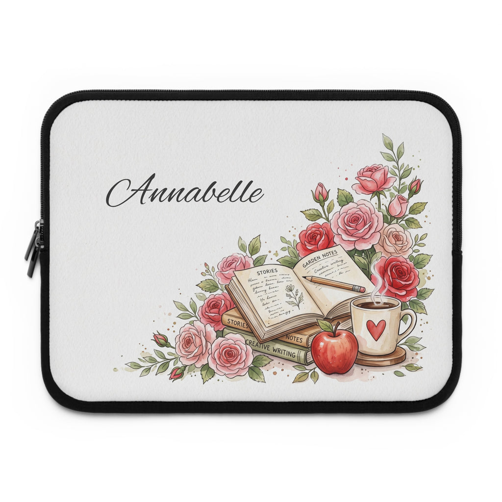 Personalized Teacher Laptop Sleeve | Custom Name Floral Watercolor Laptop Case | Teacher Appreciation Gift