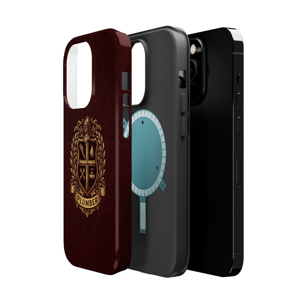 Plumber Crest Phone Case — Heraldic Shield Design Wireless Charging Cover