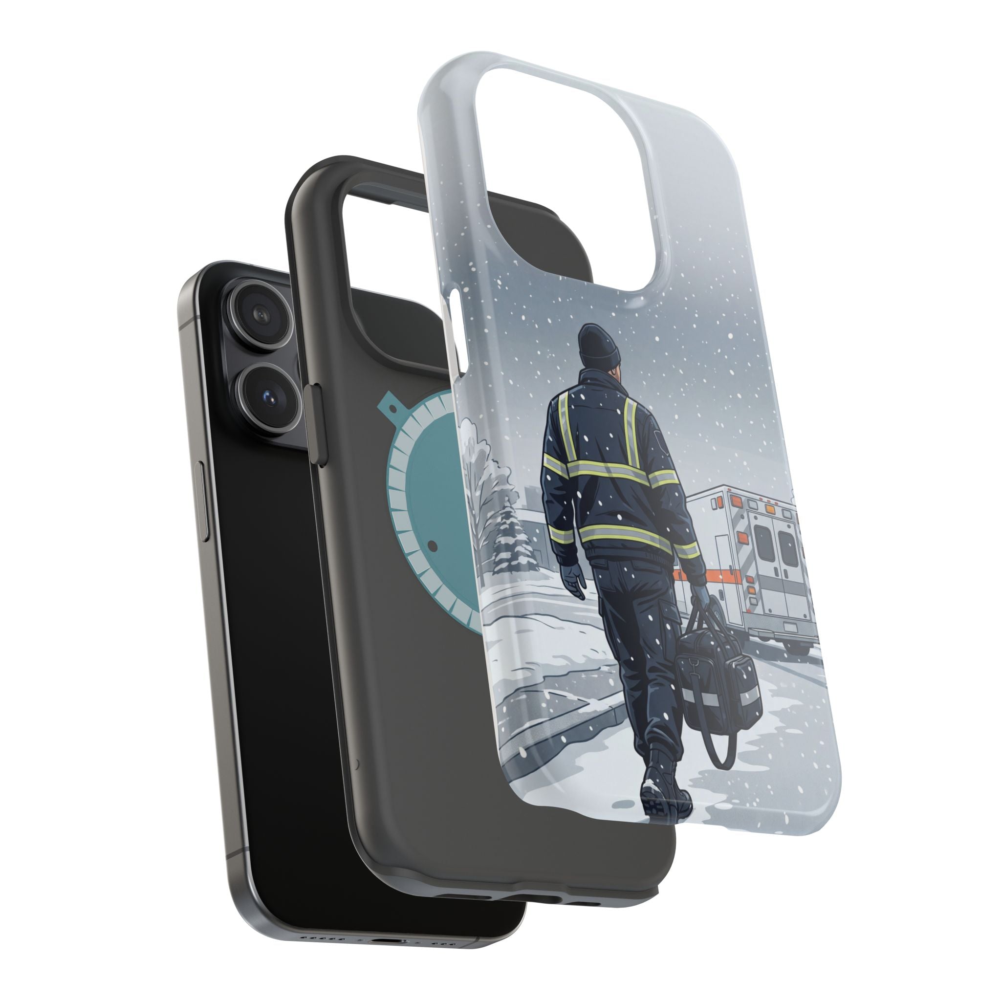 Bold Paramedic/EMT Portrait Phone Case — Magnetic Wireless Charging Cover