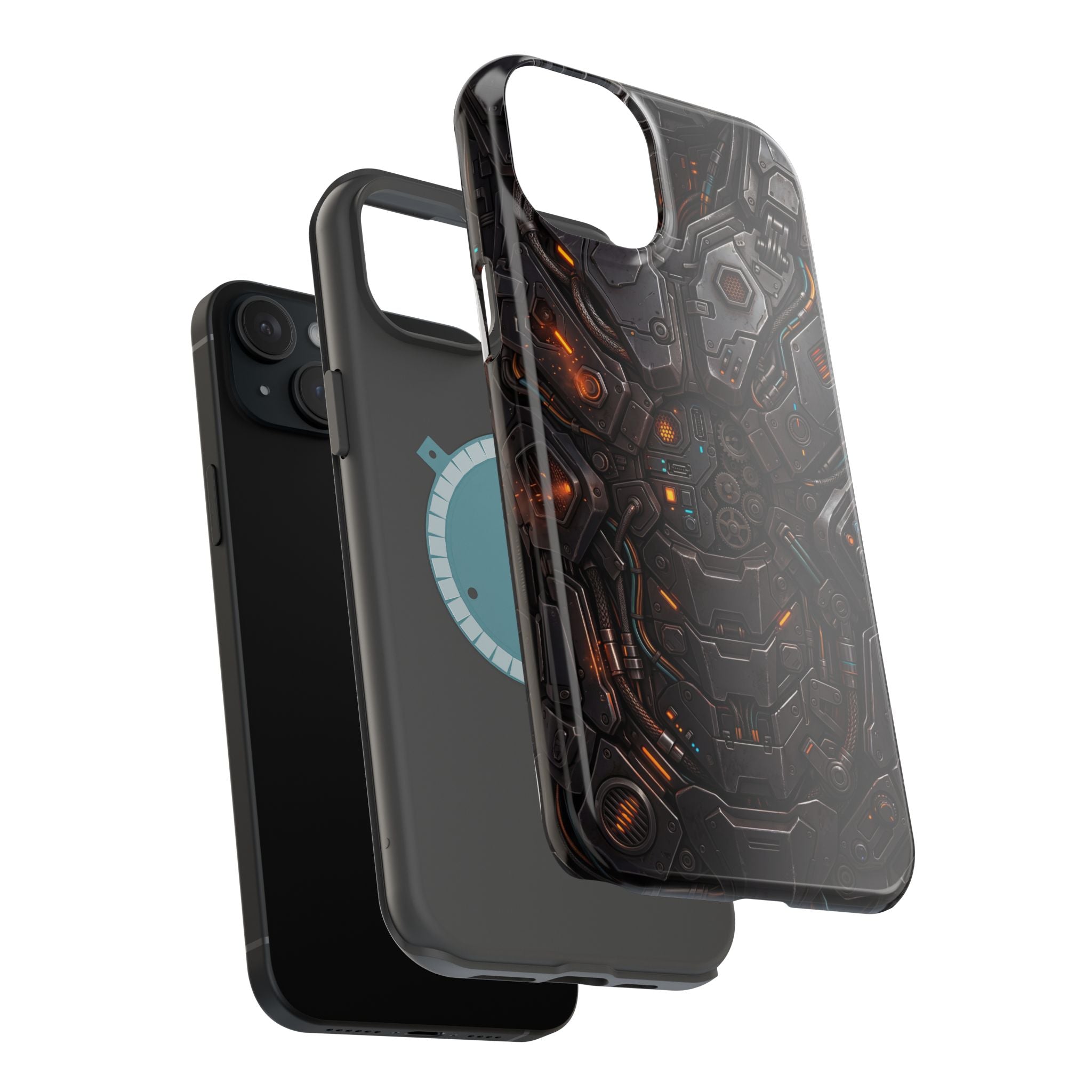 Mech Armor Phone Case — Industrial Circuit Wireless Charging Cover