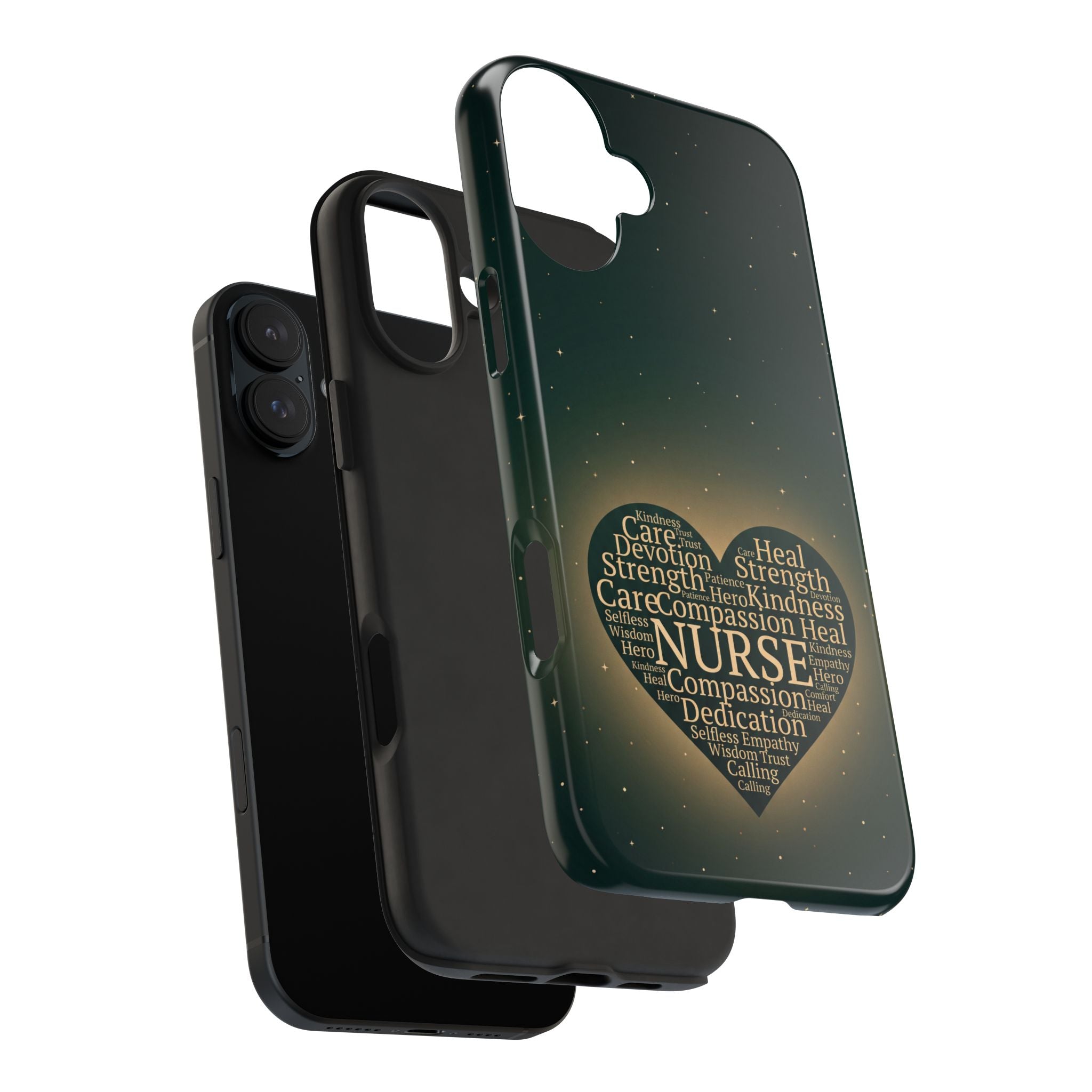 Nurse Heart Tough Phone Case — Inspirational Word Cloud Tribute - iphone and Samsung Galaxy series