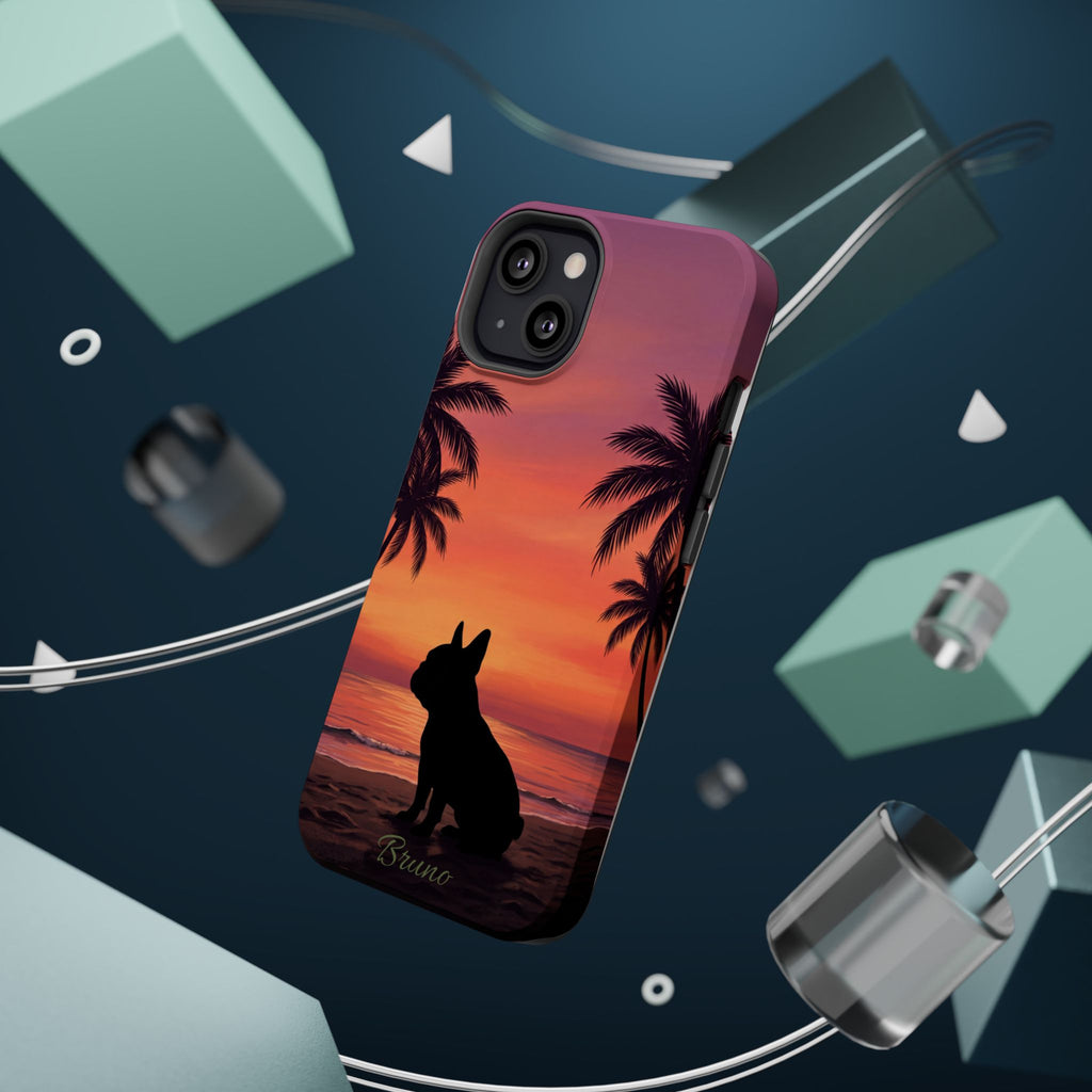 Personalized French Bulldog Tropical Beach Phone Case — Wireless Charging Cover