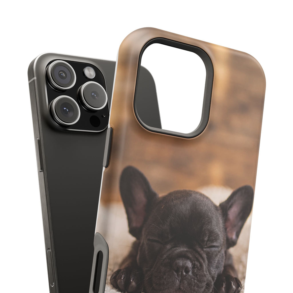 Sleepy French Bulldog Phone Case — Impact-Resistant Wireless Charging Cover