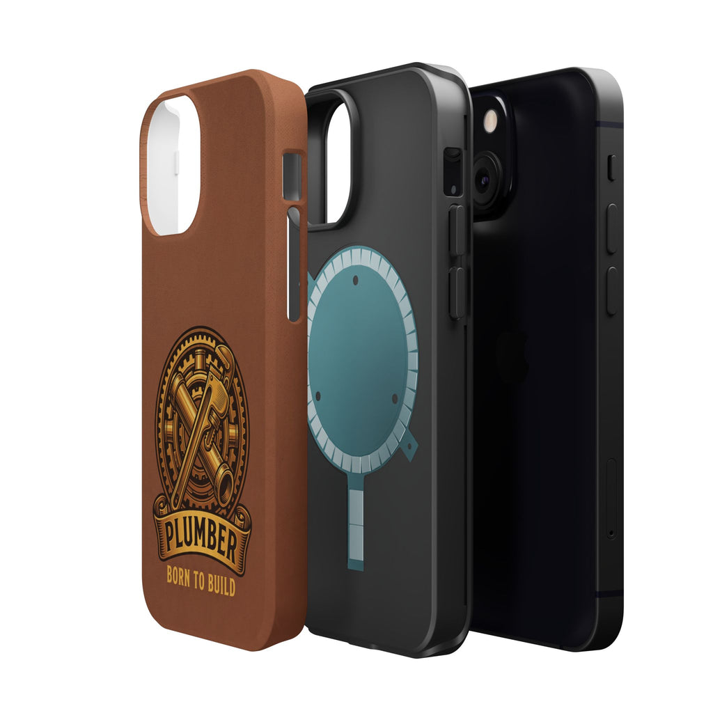 Plumber Born to Build Phone Case — Badge Wireless Charging Cover