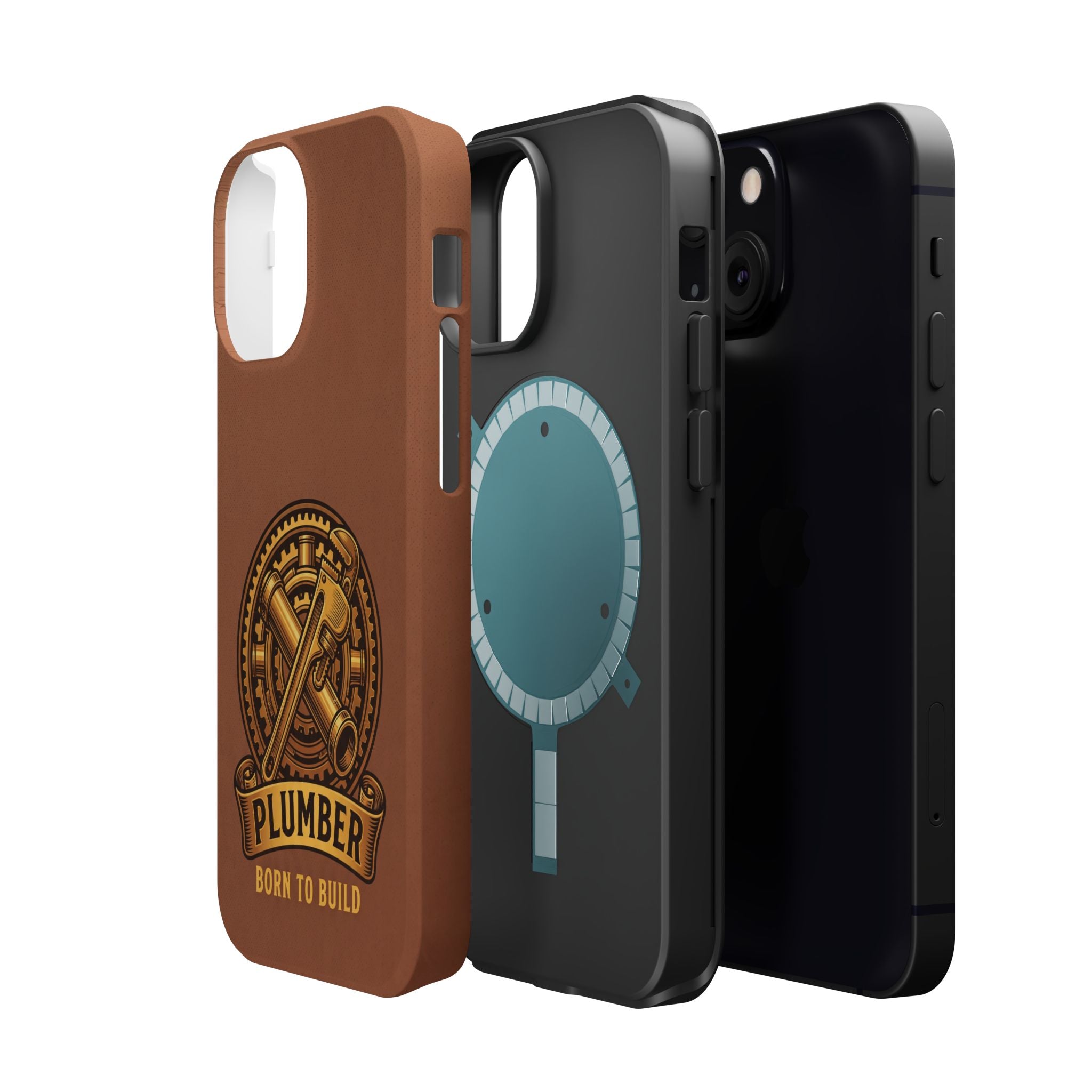 Plumber Born to Build Phone Case — Badge Wireless Charging Cover