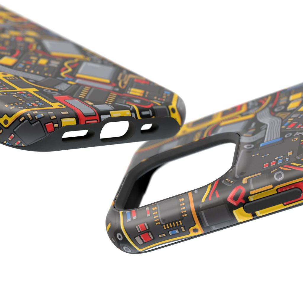 Voltage Board Phone Case — Yellow Circuit Wireless Charging Cover