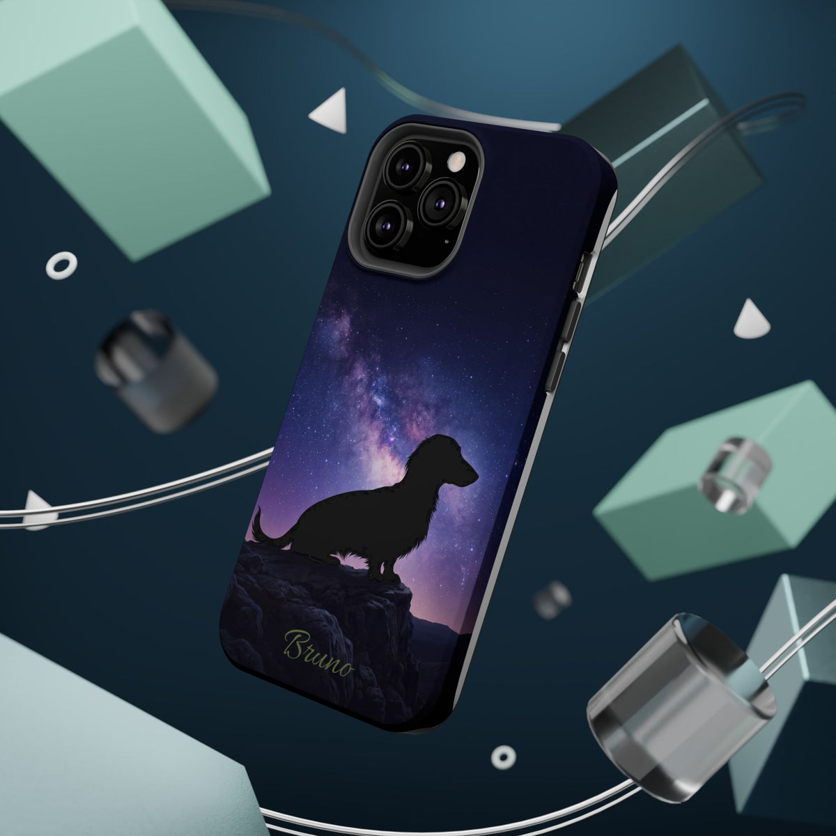Personalized Dachshund Starry Night Phone Case — Wireless Charging Cover