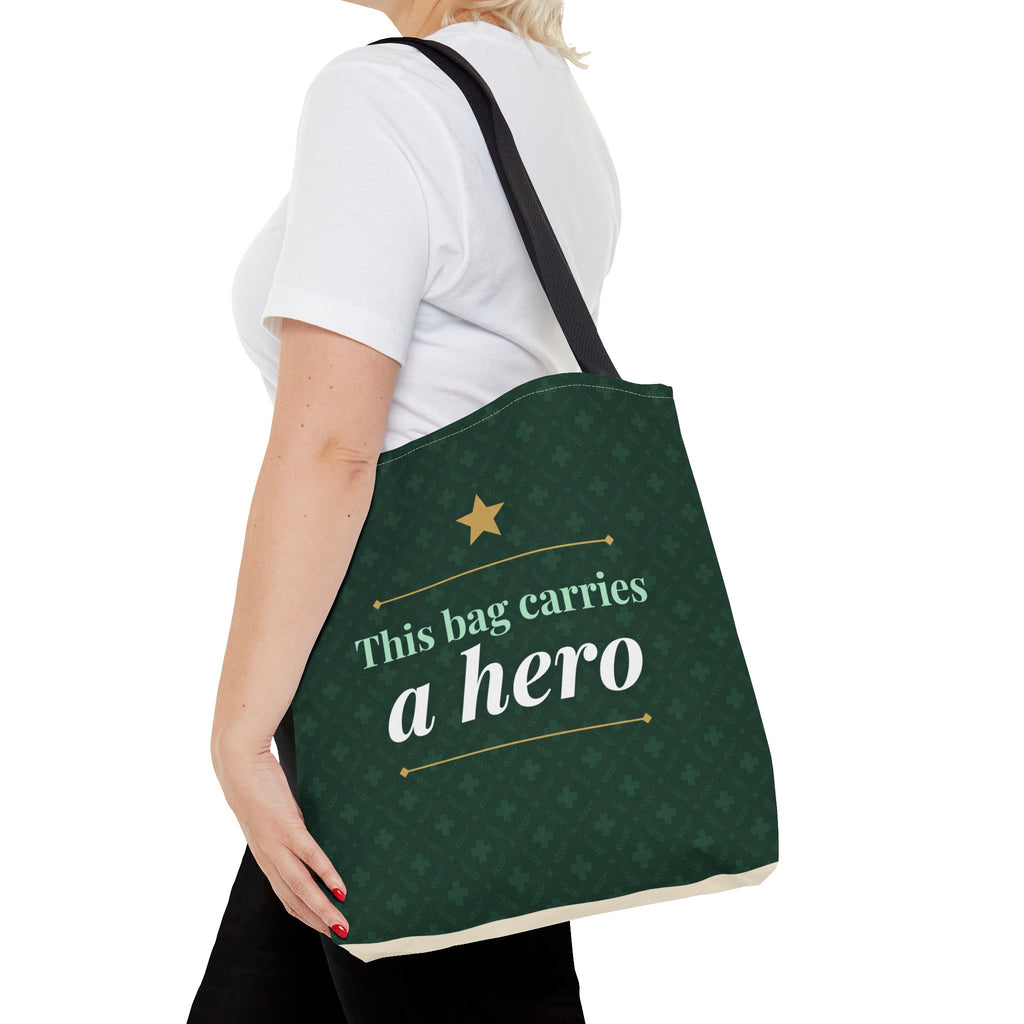 This Bag Carries a Hero Tote | Nurse Gift Tote Bag | Essential Worker Appreciation Gift | Premium Polyester Carry-All