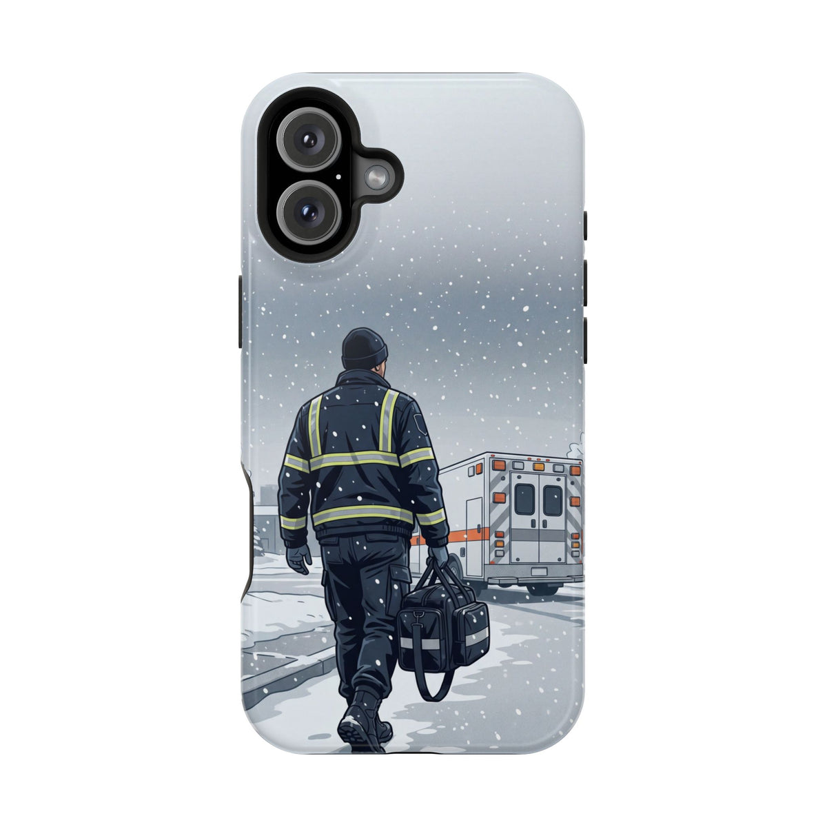 Bold Paramedic/EMT Portrait Phone Case — Magnetic Wireless Charging Cover