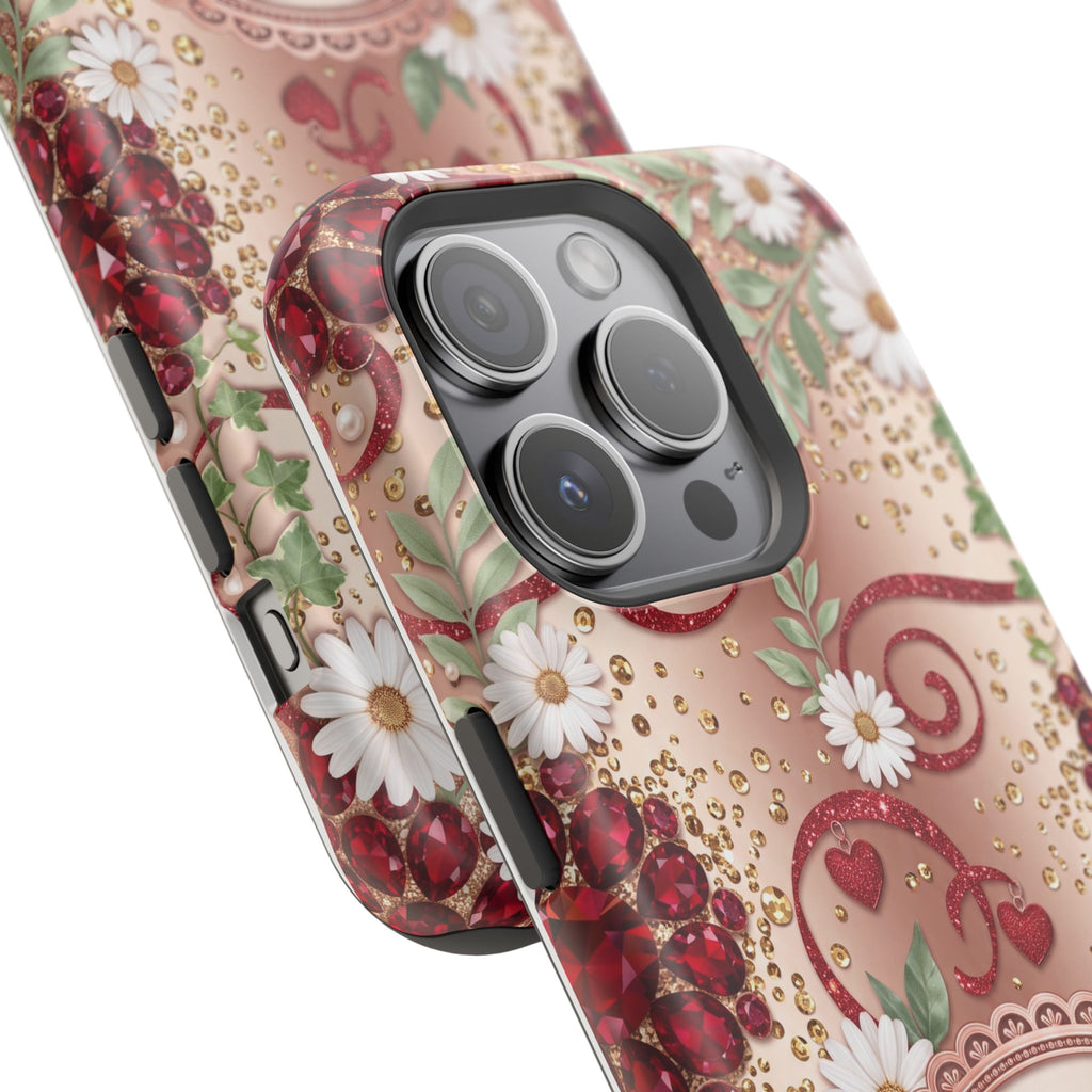 Personalized Vintage Floral Teacher Phone Case — Wireless Charging Cover