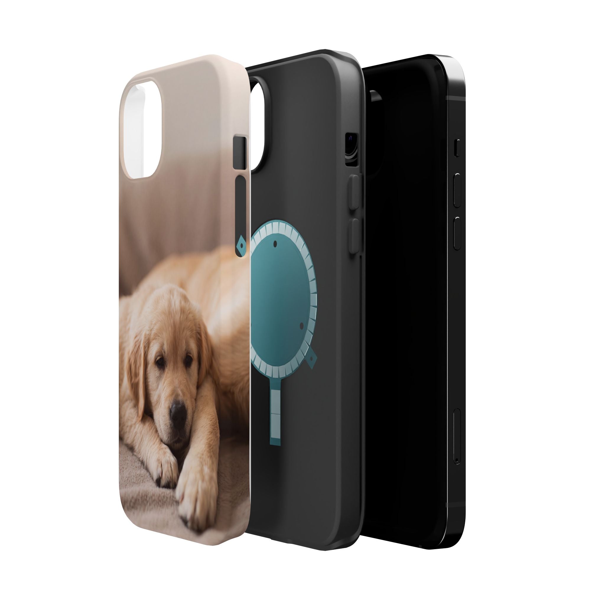 Golden Retriever Puppy Phone Case — Impact-Resistant Wireless Charging Cover
