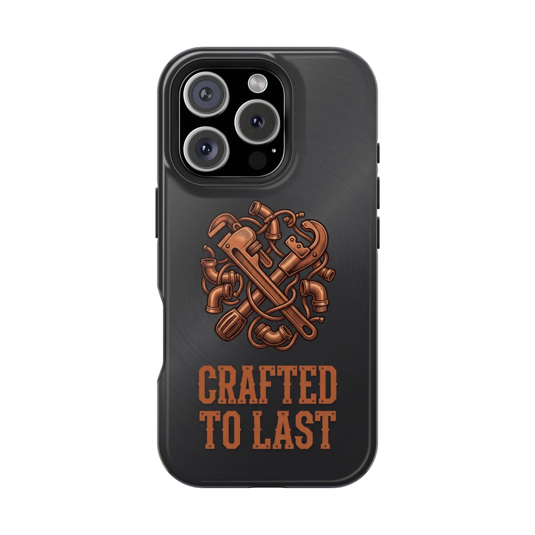 Crafted to Last Phone Case — Crossed Wrenches Wireless Charging Cover