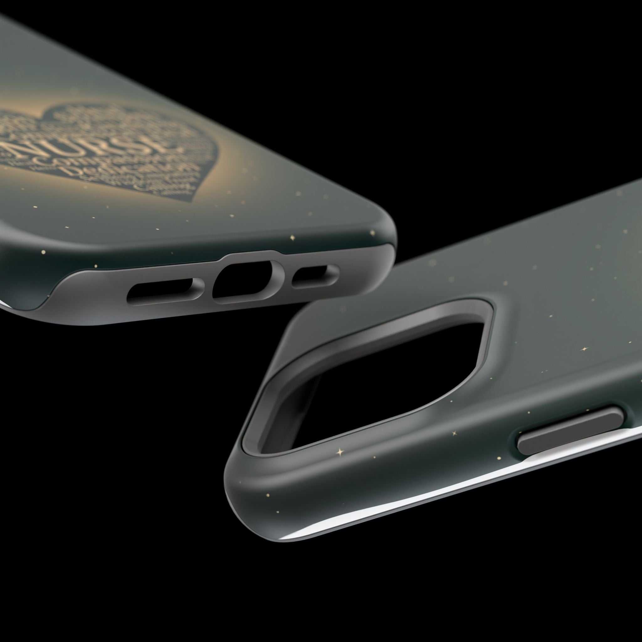 Nurse Heart Word and Art Phone Case — Impact-Resistant Wireless Charging Cover