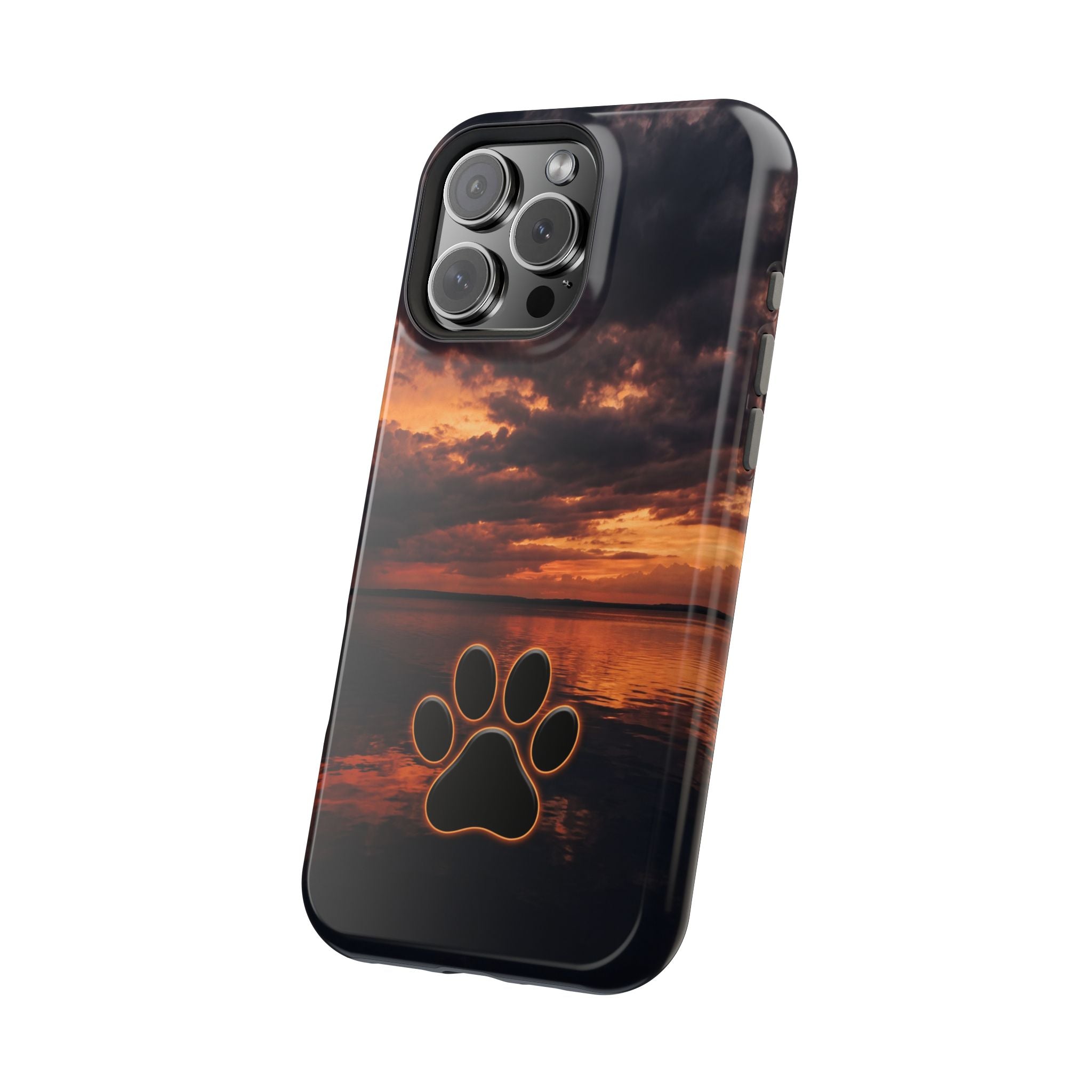 Paw Sunset Magnetic Impact-Resistant Phone Case for iPhone and Samsung Galaxy series
