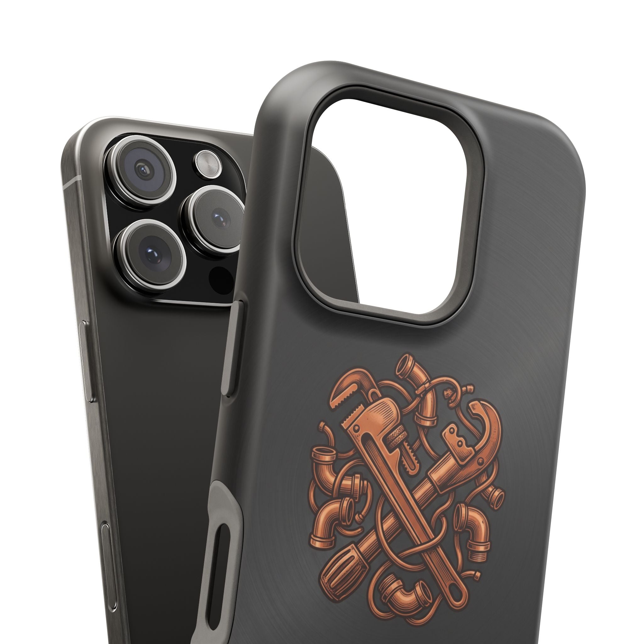 Crafted to Last Phone Case — Crossed Wrenches Wireless Charging Cover