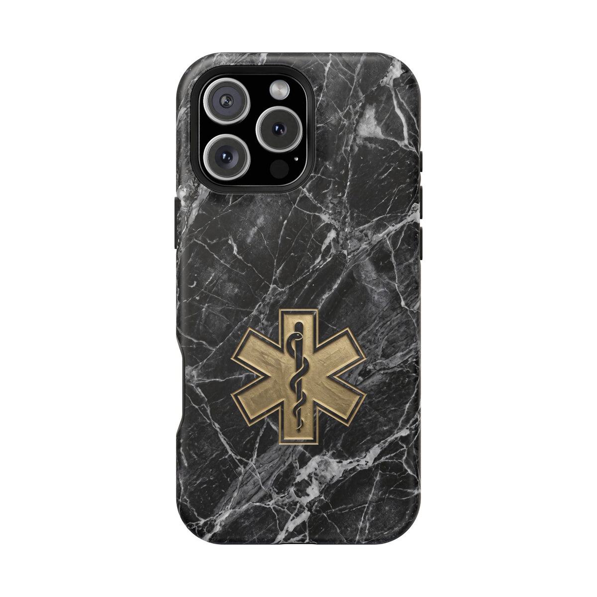 Paramedic/EMT Marble Phone Case — Magnetic Wireless Charging Cover