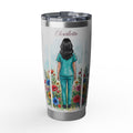 Personalized Nurse Tumbler – Custom Name Watercolor Floral Design 20 oz