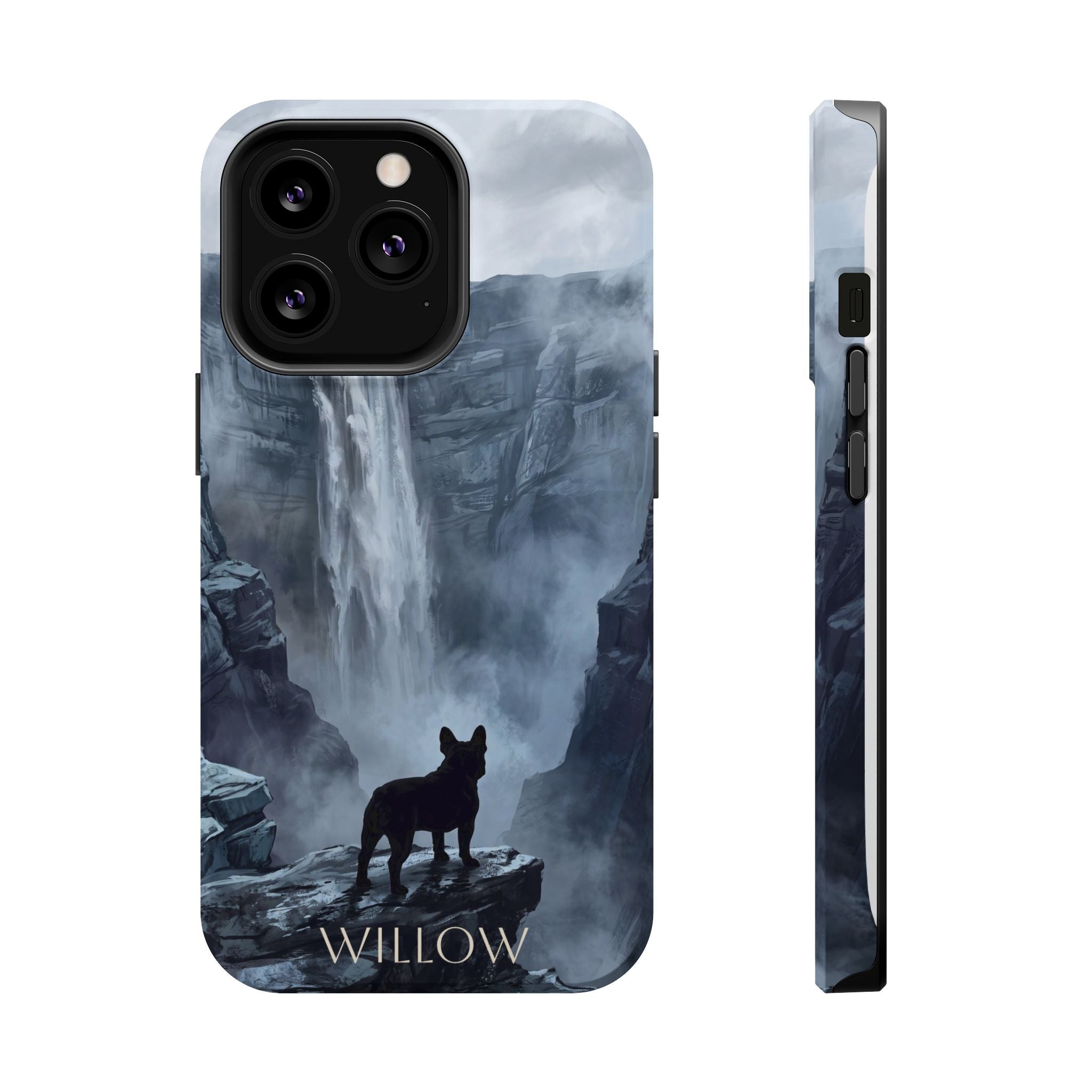 Personalized French Bulldog Misty Waterfall Phone Case — Wireless Charging Cover