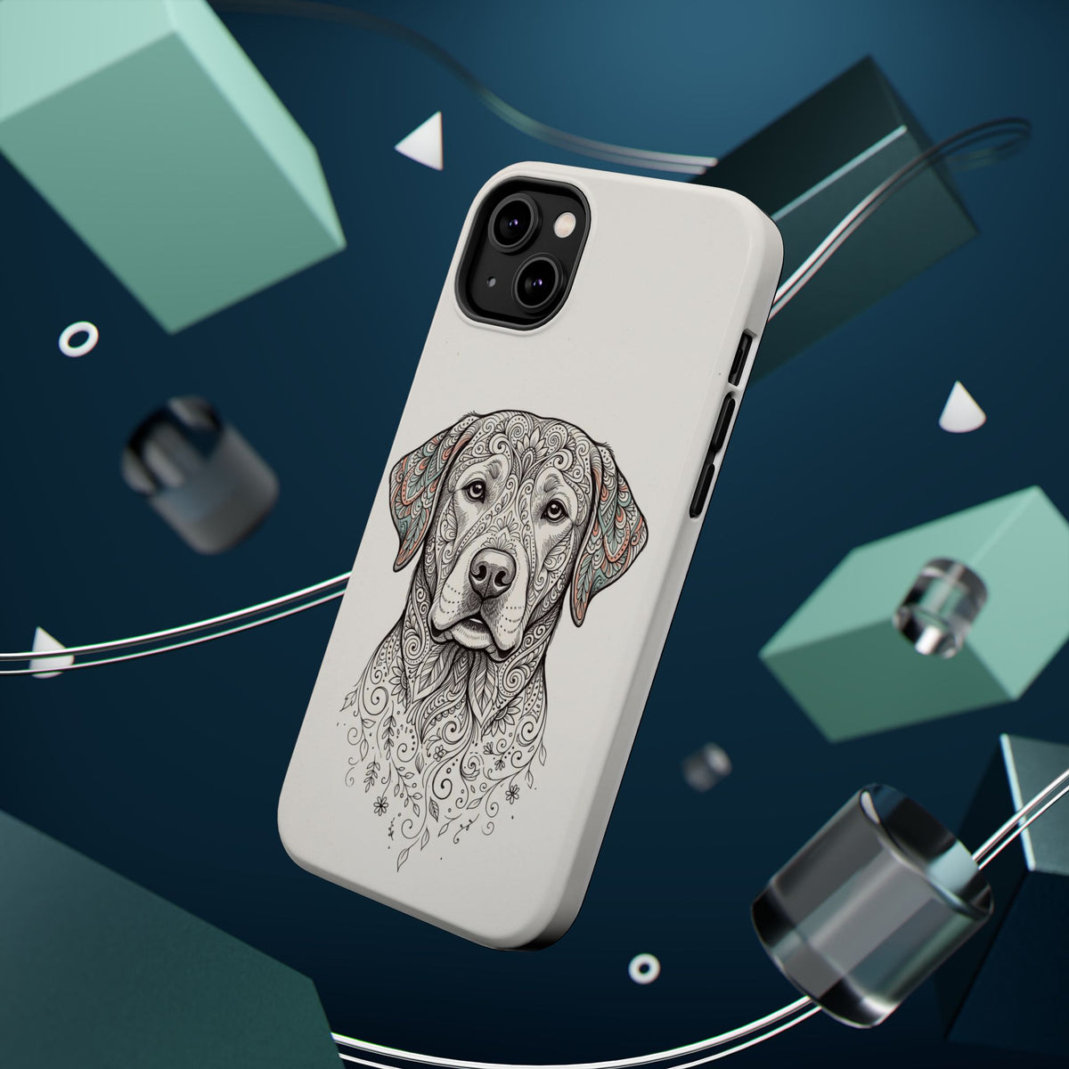 Mandala Labrador Phone Case — Tough Magnetic Case with Wireless Charging