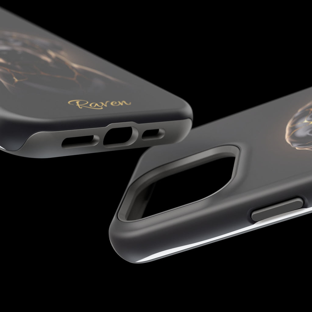 Personalized Obsidian Kintsugi Labrador Phone Case — Tough Magnetic Case with Wireless Charging
