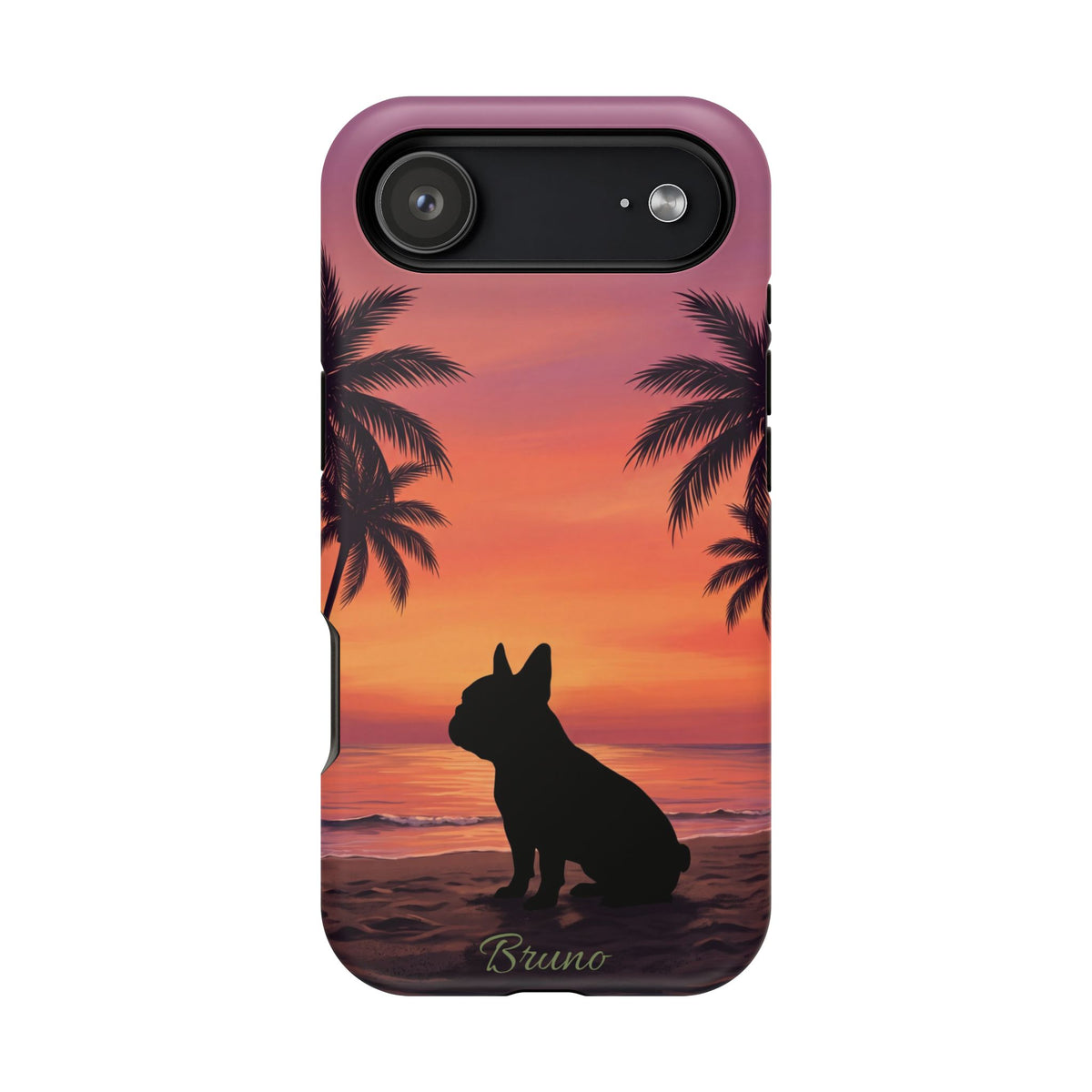 Personalized French Bulldog Tropical Beach Phone Case — Wireless Charging Cover