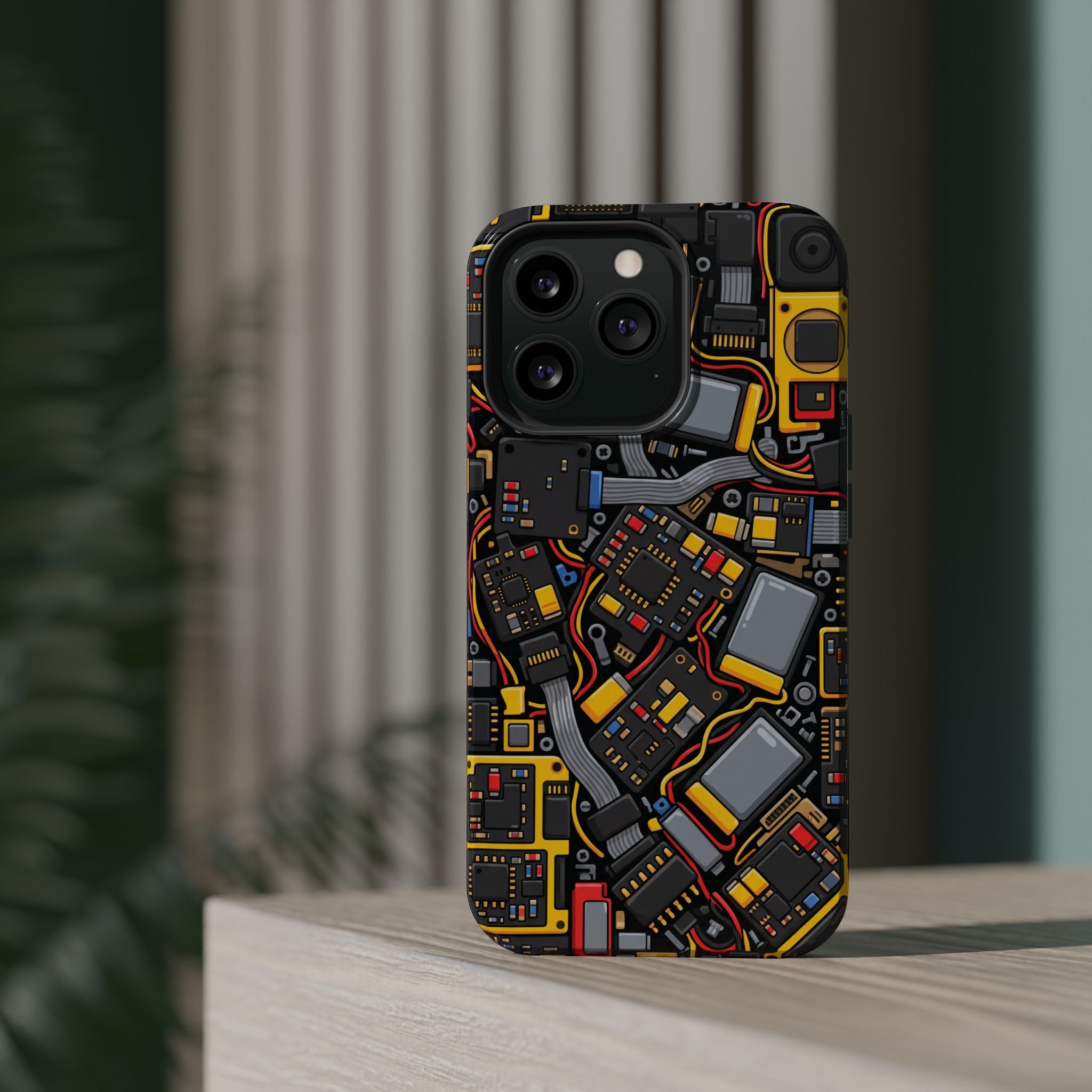 Voltage Board Phone Case — Yellow Circuit Wireless Charging Cover