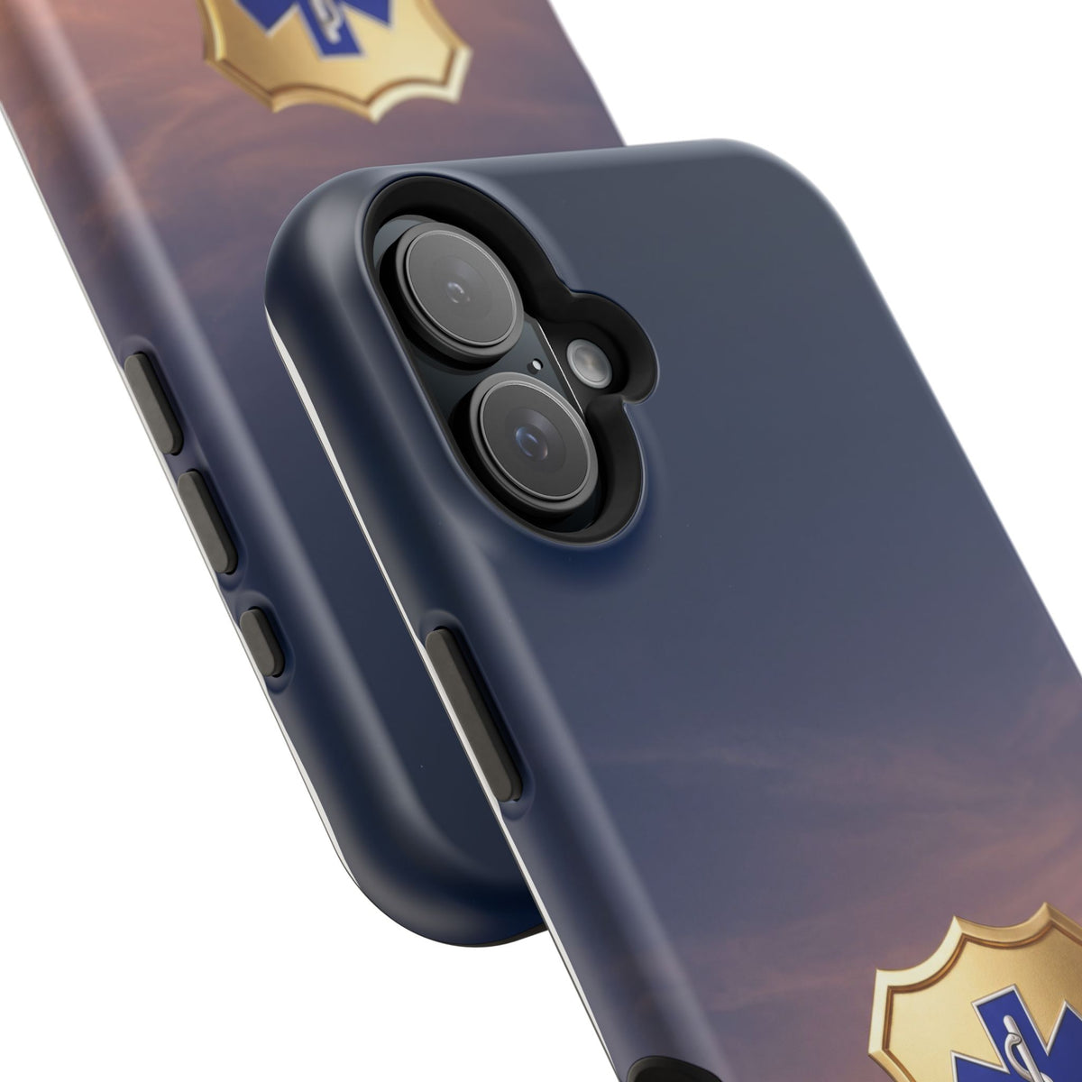 Gold Paramedic Badge Sunset Sky Phone Case — Magnetic Wireless Charging Cover