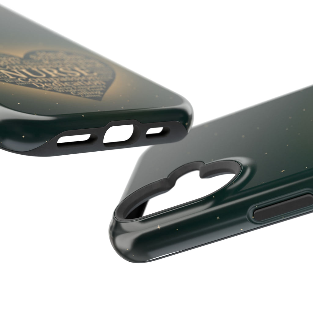 Nurse Heart Word and Art Phone Case — Impact-Resistant Wireless Charging Cover
