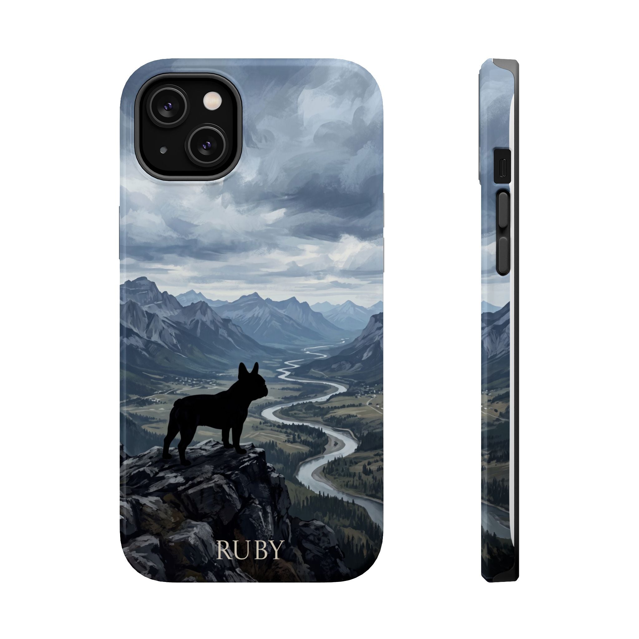 Personalized French Bulldog Mountain Valley Phone Case — Wireless Charging Cover