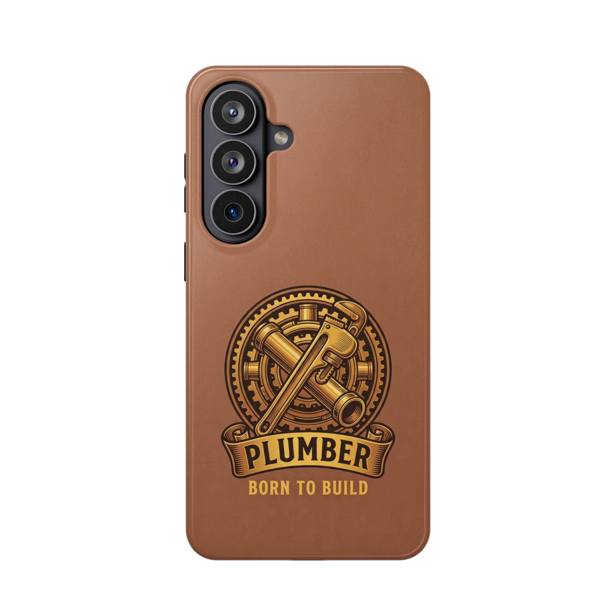 Plumber Born to Build Phone Case — Badge Wireless Charging Cover