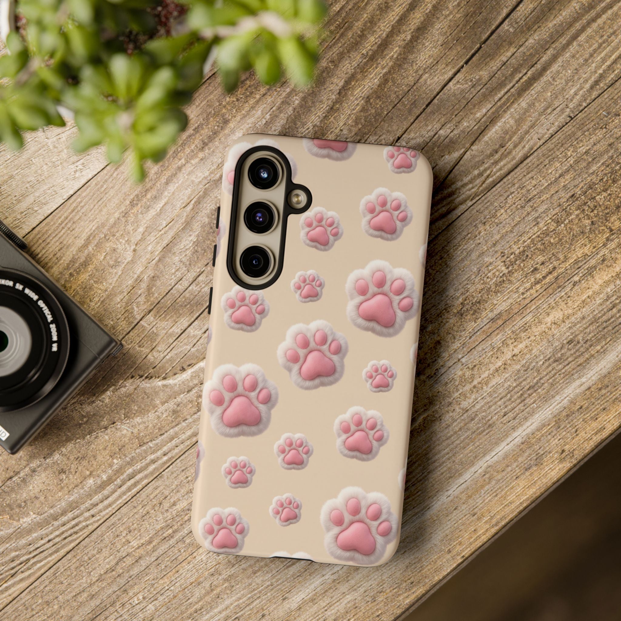 Golden Retriever Paw Print Phone Case | Cute Pink Paw Pattern for Dog Lovers | iPhone & Samsung