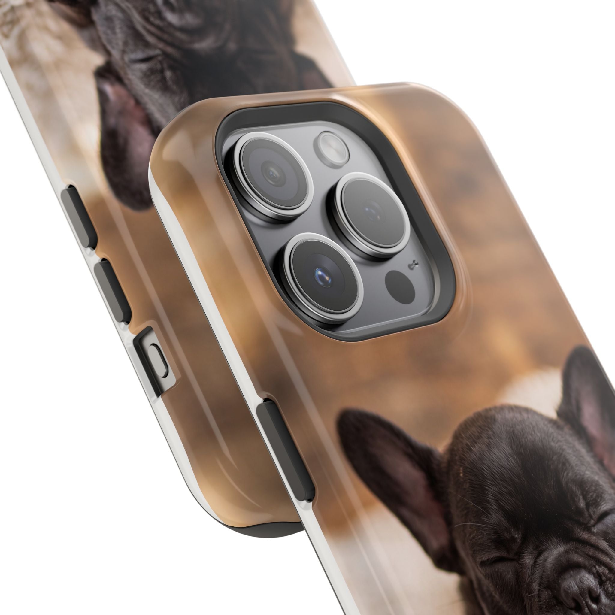 Sleepy French Bulldog Phone Case — Impact-Resistant Wireless Charging Cover