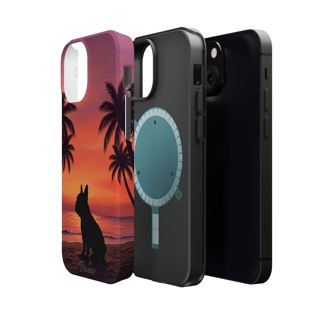 Personalized French Bulldog Tropical Beach Phone Case — Wireless Charging Cover
