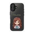 Personalized Tough Magnetic Phone Case | With Custom Name – Cute Illustrated Nurse Character Case for iPhones