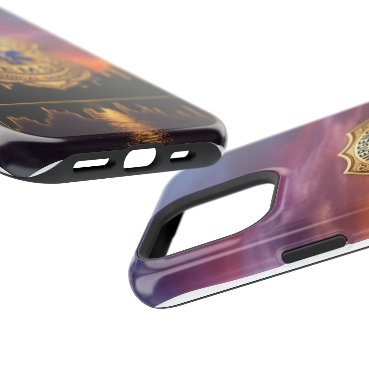 EMS Badge Sunset Skyline Phone Case — Magnetic Wireless Charging Cover