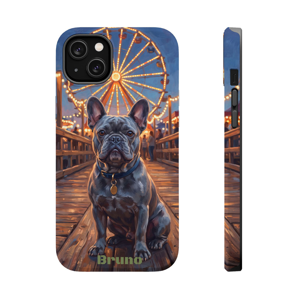 Personalized French Bulldog Pier Lights Phone Case — Wireless Charging Cover