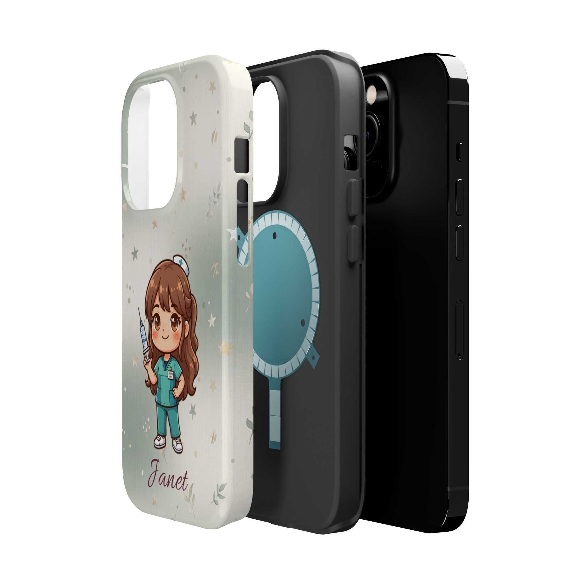 Personalized Nurse with Syringe Phone Case — Wireless Charging Cover