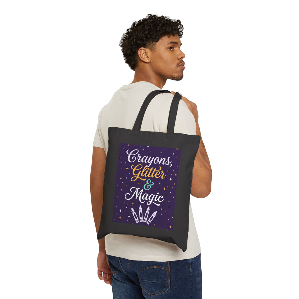 Crayons Glitter & Magic | Teacher Tote Bag | Creative Teacher Tote Bag