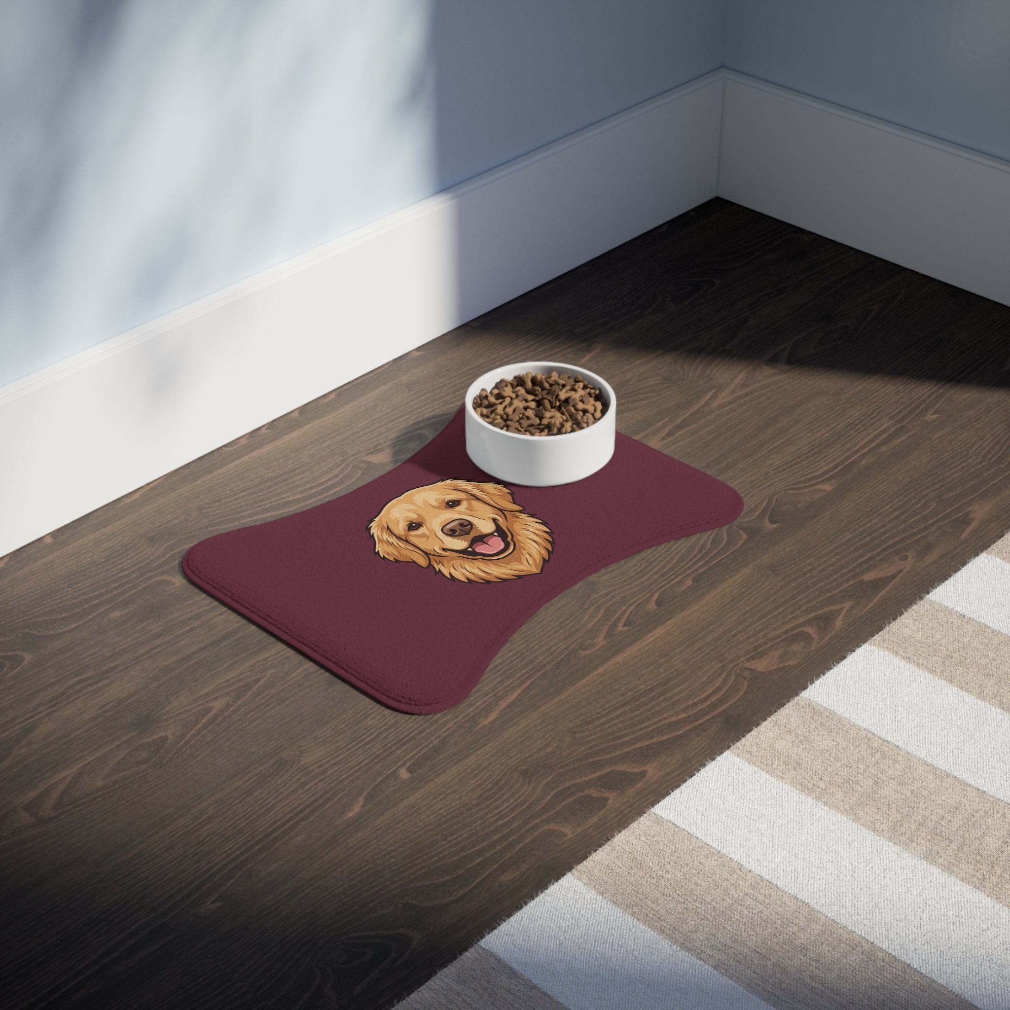 Golden Retriever Pet Feeding Mat | Cute Dog Bowl Placemat