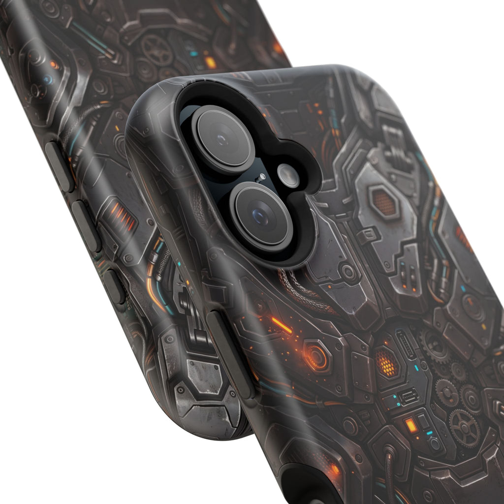 Mech Armor Phone Case — Industrial Circuit Wireless Charging Cover