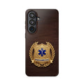Gold Paramedic Laurel Badge Wood Phone Case — Magnetic Wireless Charging Cover