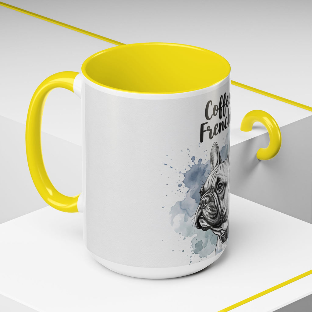 Coffee & Frenchies Mug | French Bulldog Lover Gift | Watercolor Dog Mug