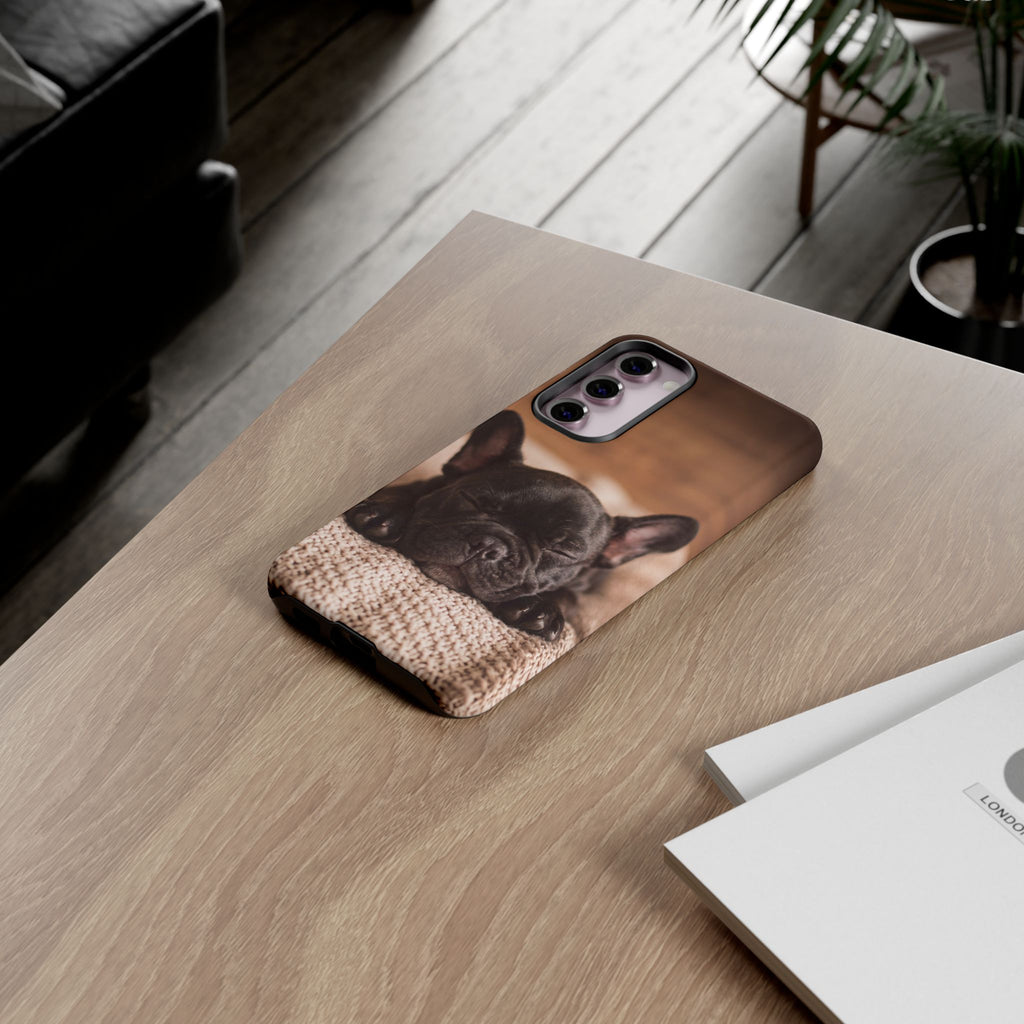 Sleeping French Bulldog Phone Case | Cozy Frenchie Resting on Blanket | iPhone & Samsung