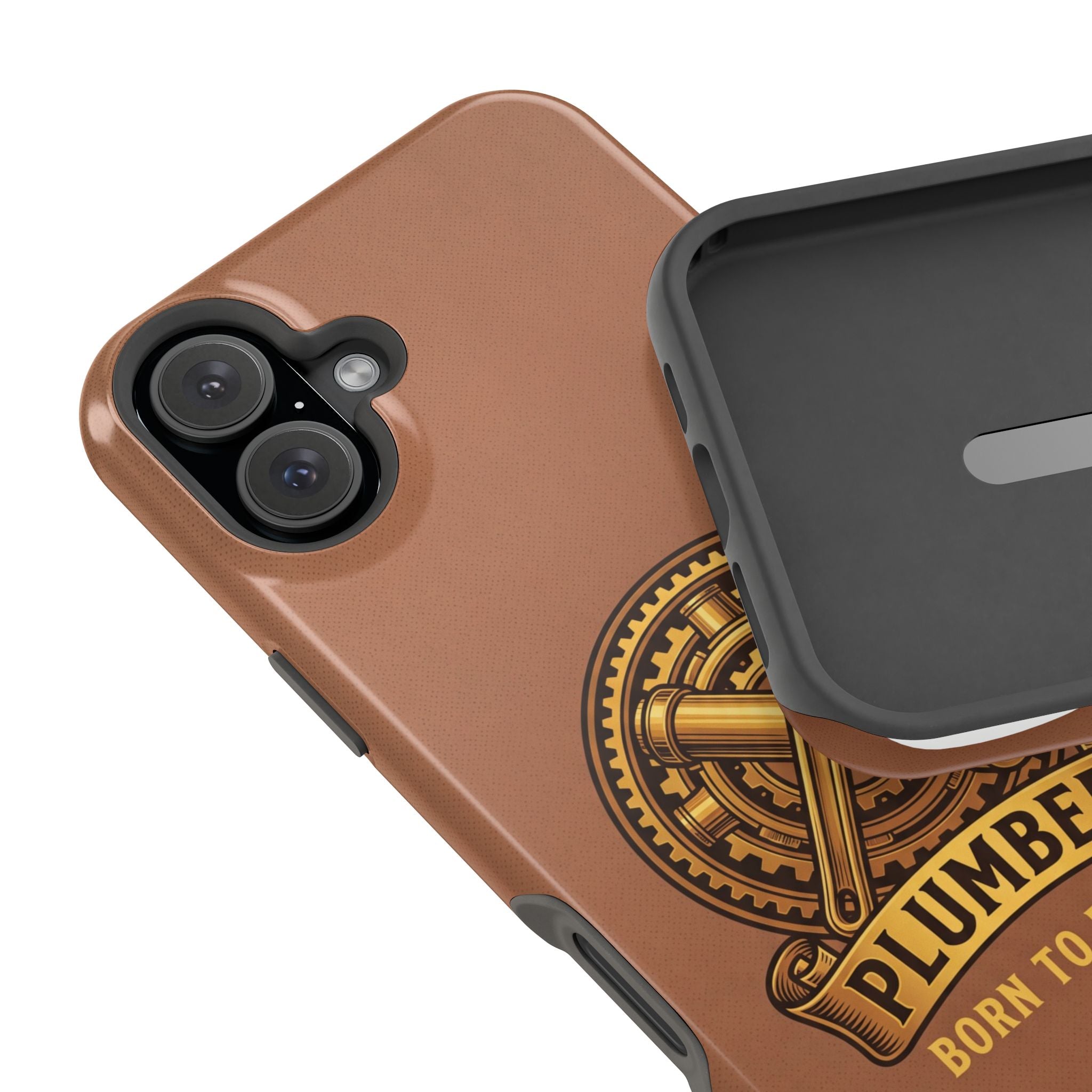 Plumber Born to Build Phone Case — Badge Wireless Charging Cover