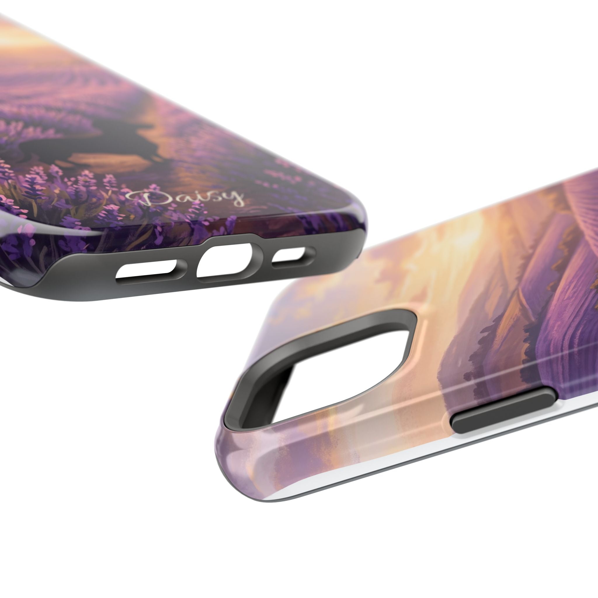 Personalized Dachshund Lavender Field Phone Case — Wireless Charging Cover