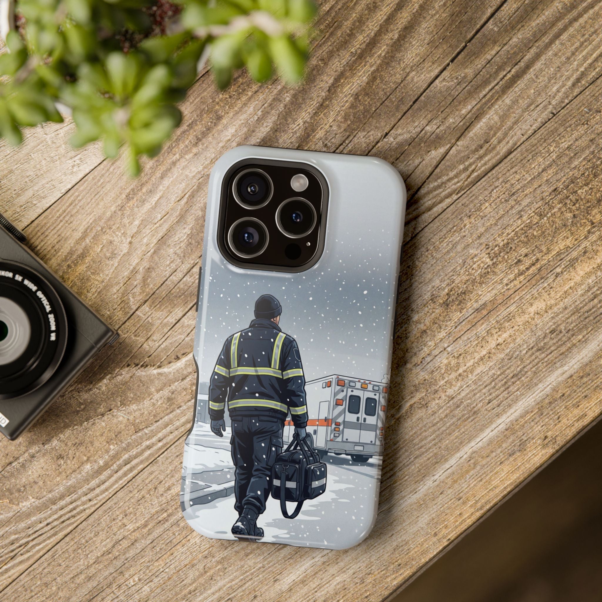 Bold Paramedic/EMT Portrait Phone Case — Magnetic Wireless Charging Cover