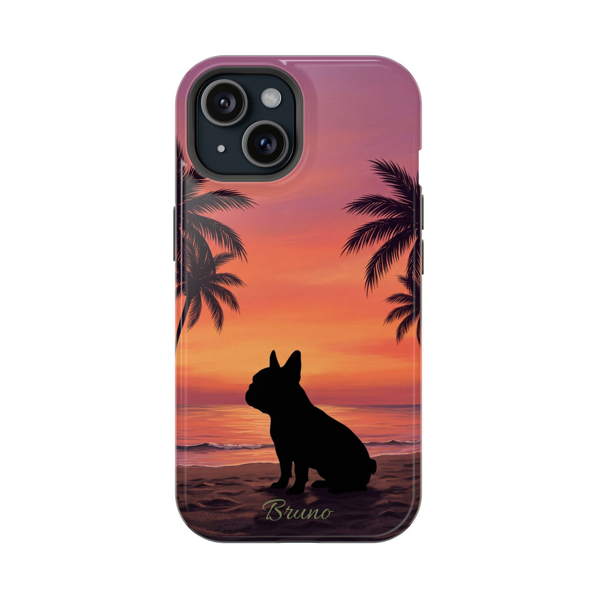 Personalized French Bulldog Tropical Beach Phone Case — Wireless Charging Cover