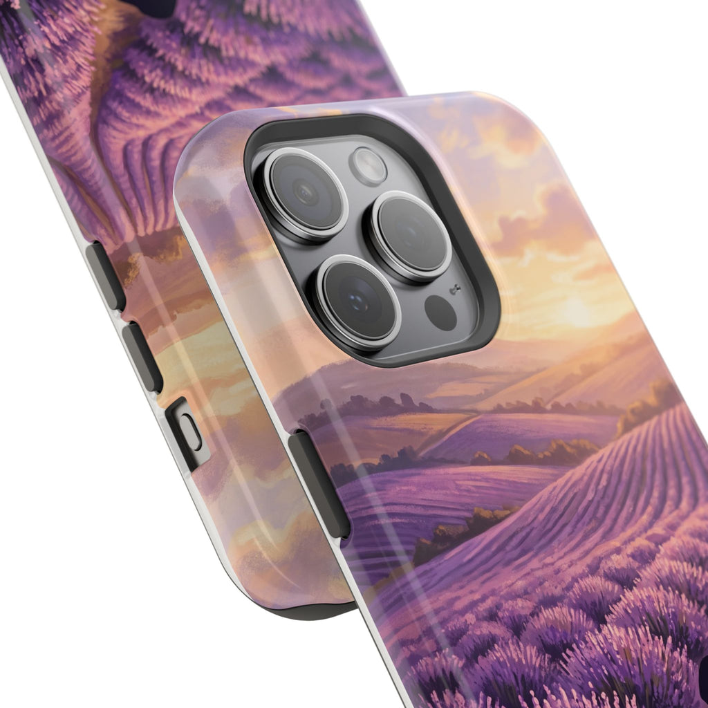 Personalized Dachshund Lavender Field Phone Case — Wireless Charging Cover