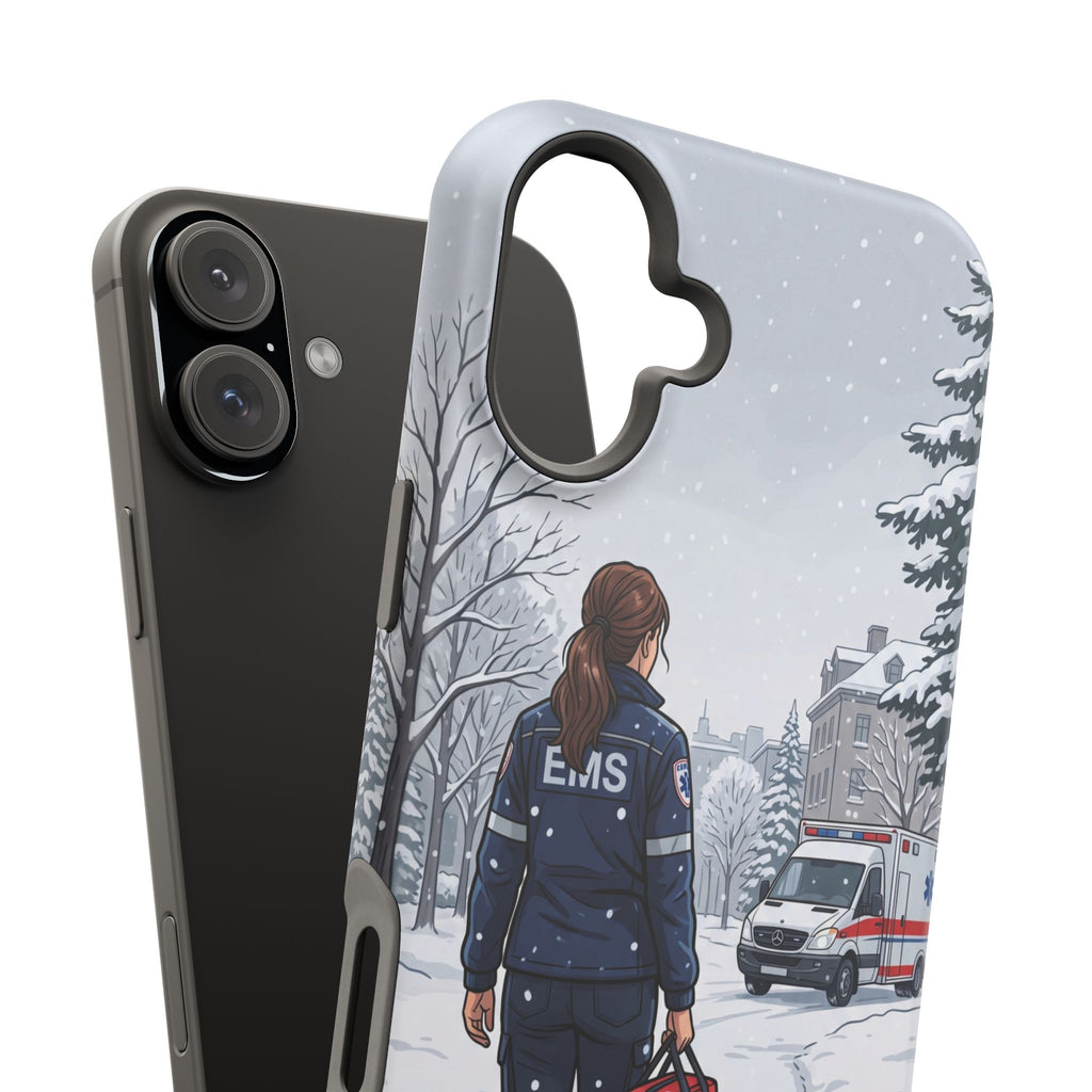 Paramedic/EMT Winter Phone Case — Magnetic Wireless Charging Cover